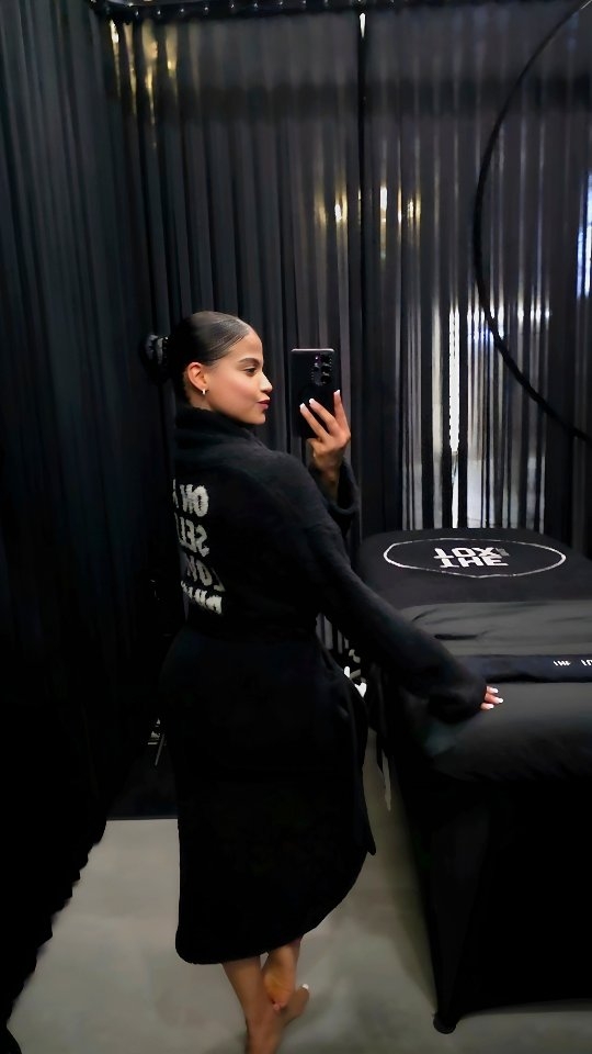 Instagram post by @katherinejmnez_ for Women's Health. Caption reads: #ad Glow refreshed, beauty sculpted 🍃💫

✨️Taking....