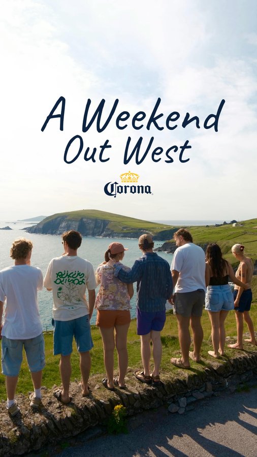 Instagram post by @nollaig_butler for Corona. Caption reads: We took a break, soaked up the sun, and embraced....