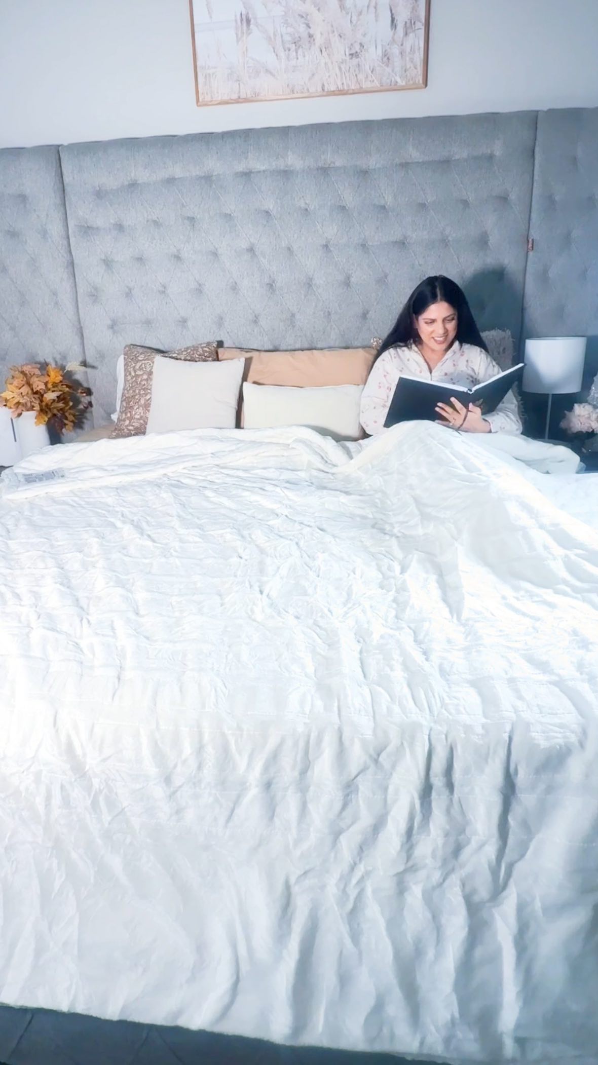 Instagram post by @rimpikanautiyal for Bedsure Home. Caption reads: Cozy up with the ultimate winter essential....