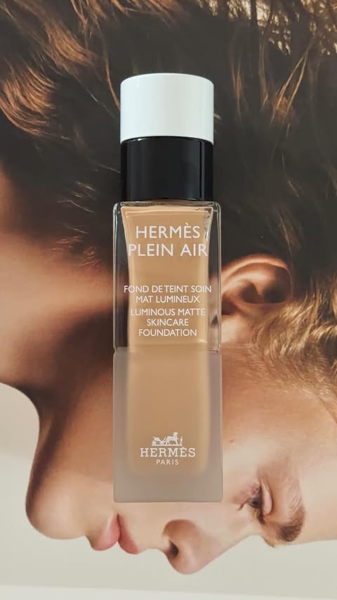 Instagram post by @mattiegouman for Hermès. Caption reads: [...] Plein Air 📽️ Your skin but better....