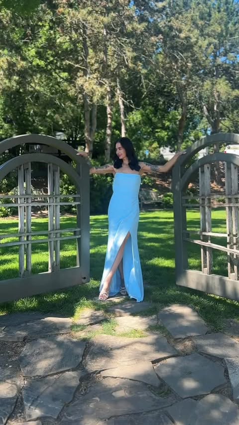 Instagram post by @julialopezugc for Azazie. Caption reads: [...] elegant has never been easier 💙✨....