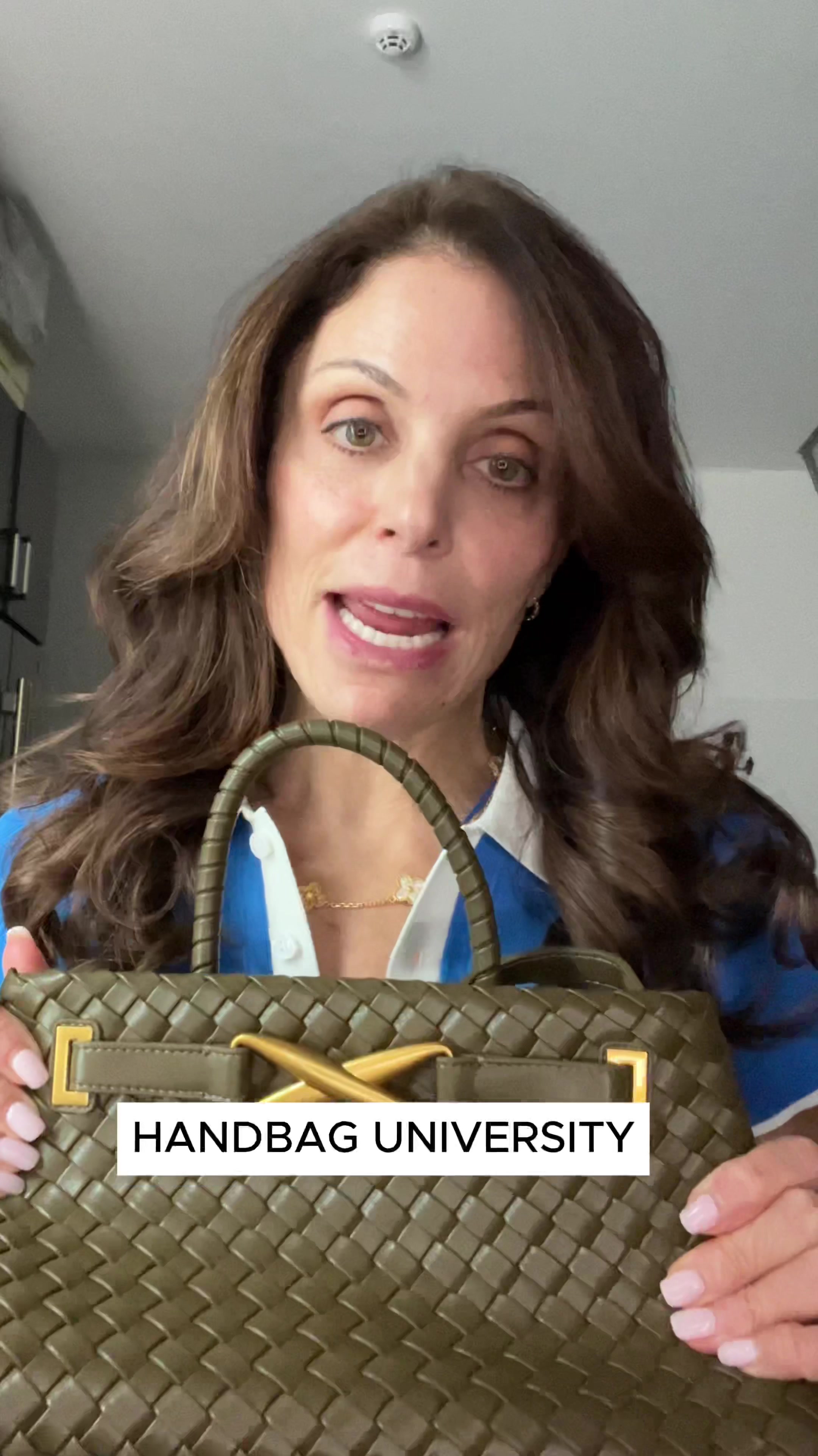 TikTok post by @bethennyfrankel for JW PEI. Caption reads: Welcome to Handbag University, today’s lecture is....