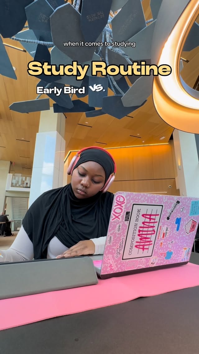 Instagram post by @aminapa.c for Chegg. Caption reads: Study Tips feat. @chegg #finals #CheggCreator,....