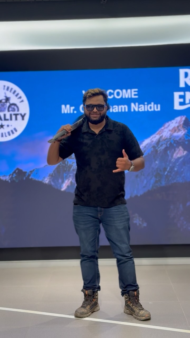 Instagram post by @gowtham_naidu for Hobo.Video. Caption reads: ☎️ 08879425863
📍 Royal Enfield Kwality Mobikes,....