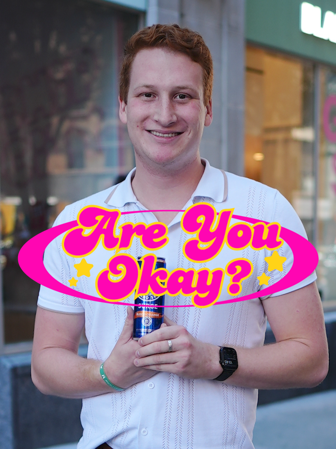 TikTok post by @areyouokayshow for White Claw. Caption reads: my friends would 100% build a @whiteclaw surge....