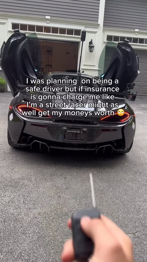 Instagram post by @mclarendaddy for Progressive. Caption reads: Thanks @progressive 🙄 #mclaren #supercars....