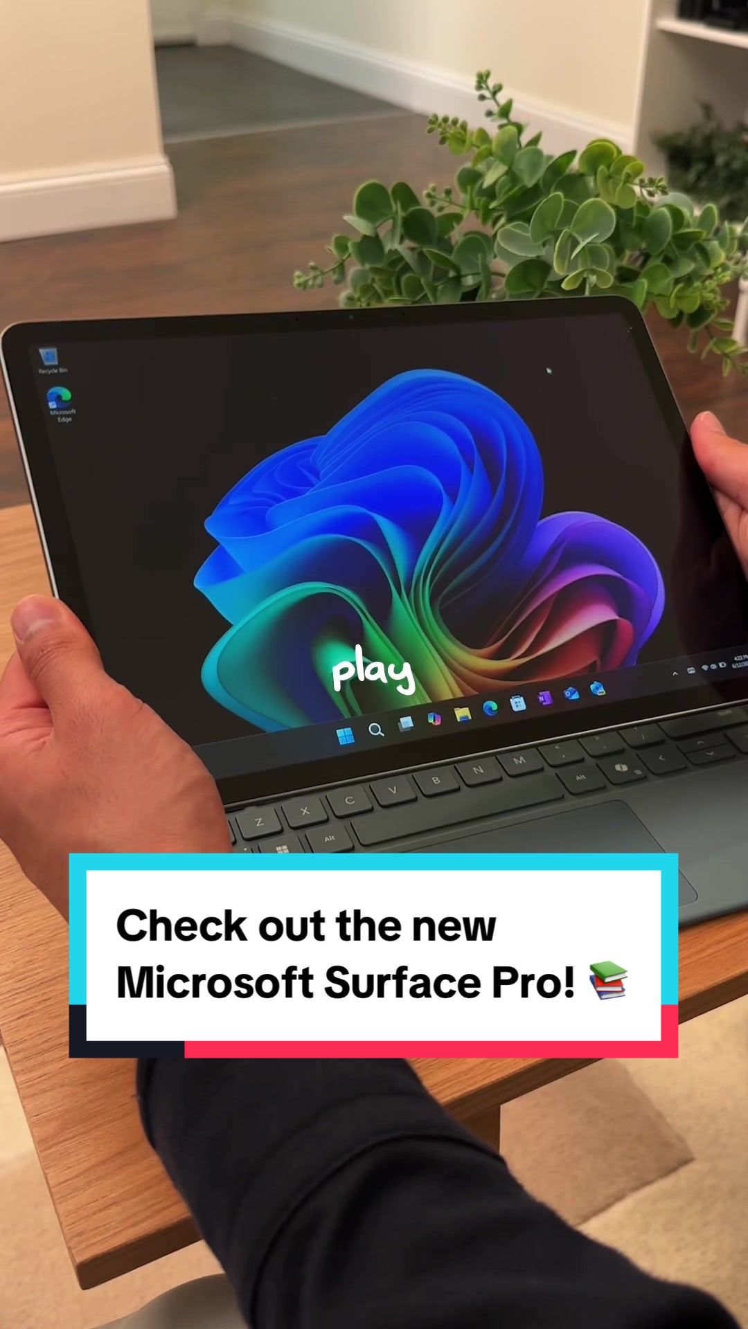 TikTok post by @goharsguide for Microsoft Surface. Caption reads: the @Microsoft Copilot+ PC features on the new....