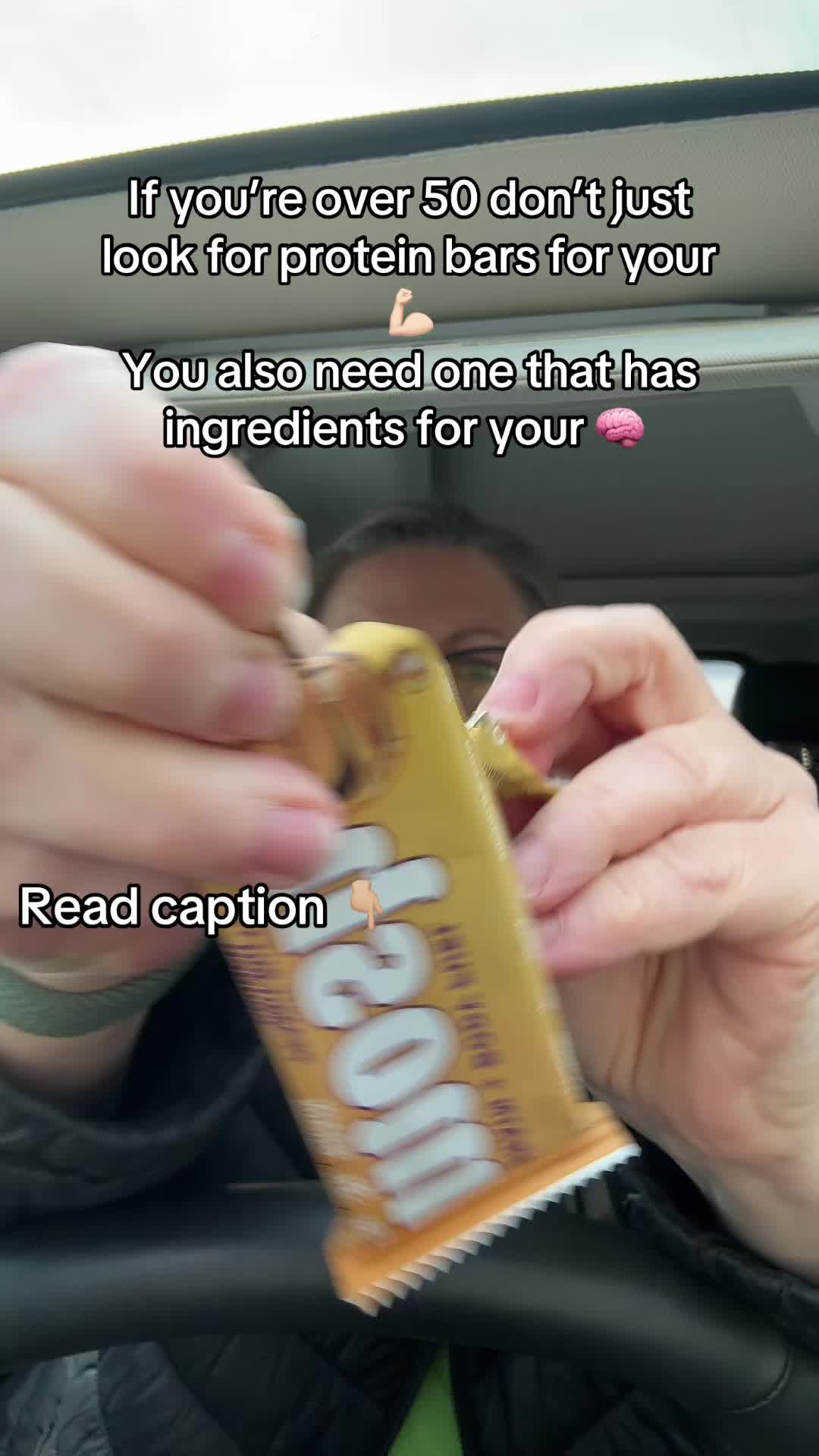 TikTok post by @tiktokmomof6 for MOSH. Caption reads: [...] my muscles 💪🏻 #proteinbar #proteinbars....