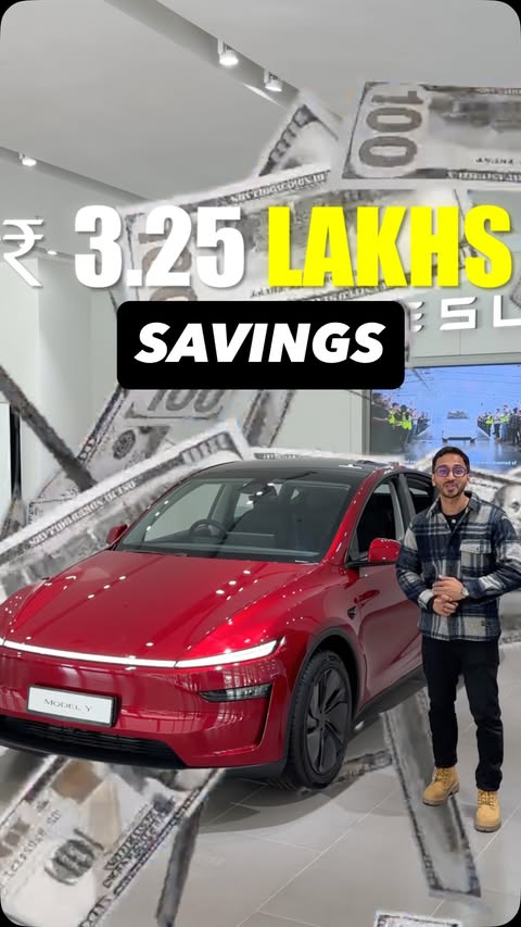 Instagram post by @dhruvattri208 for Tesla. Caption reads: Most people assume a Tesla is out of budget, but....