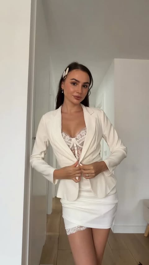 Instagram post by @ana.koshe for Avidlove. Caption reads: 🤍getting ready 🍸 @avidlove.official #outfitinspo....