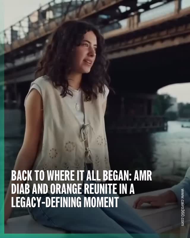 Instagram post by @cairo360 for Orange. Caption reads: [...] “Alo” ad in ‘99 to today, @amrdiab and....