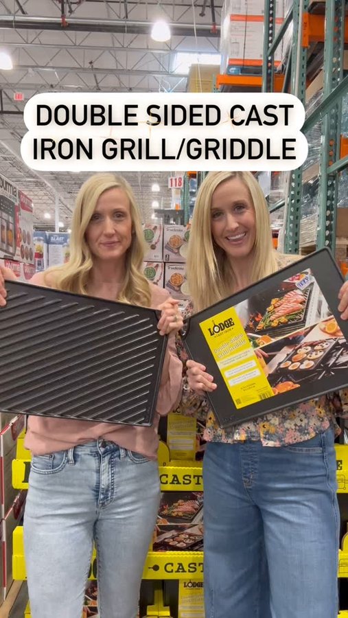 Instagram post by @costco.twins for Lodge Cast Iron. Caption reads: [...] We’re obsessed with the Lodge Cast Iron....