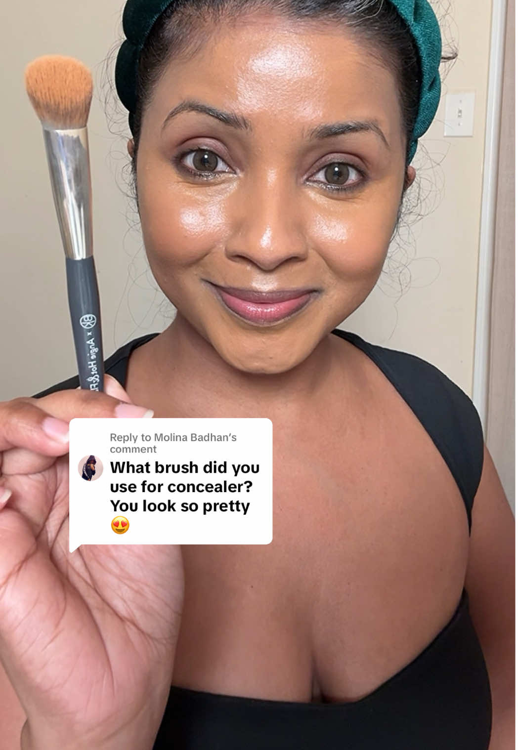 TikTok post by @diptisenthil for BK Beauty. Caption reads: [...] #brush #desi #makeupfor  @BK Beauty Brushes....