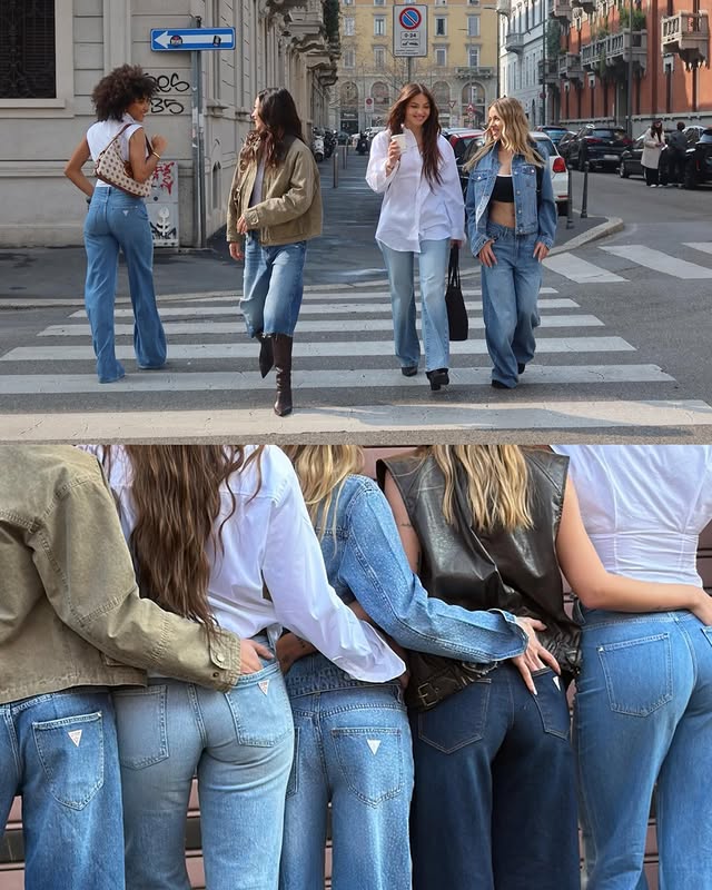 Instagram post by @gaiaclerici for GUESS. Caption reads: Shooting day with @guess and all these beautiful....