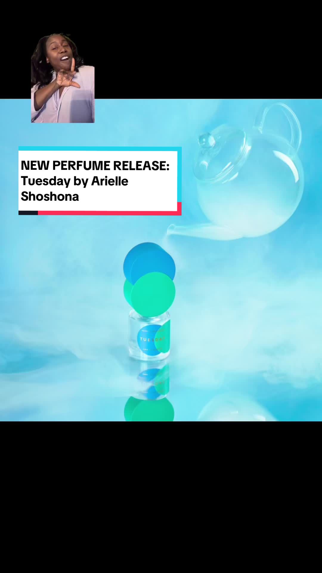TikTok post by @moni_talks_scents for Arielle Shoshana. Caption reads: Tuesday by @arielleshoshana launched today. Who....