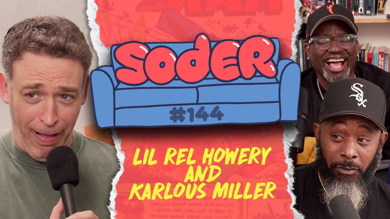 YouTube post by @DanSoder for Aura Frames. Caption reads: Milk Carton Kids with Lil Rel Howery & Karlous....