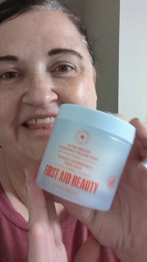 Instagram post by @jmeans77 for First Aid Beauty. Caption reads: The Pillow Pads from @firstaidbeauty are such an....