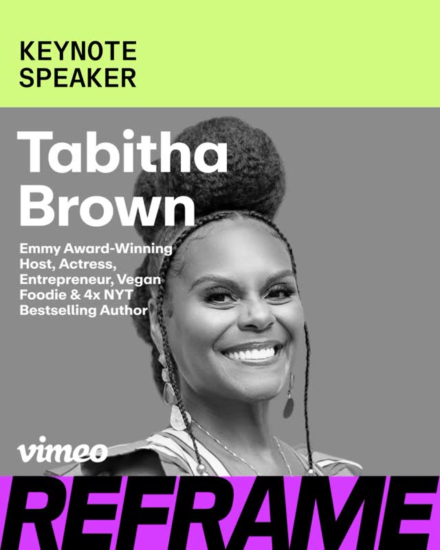 Instagram post by @iamtabithabrown for Vimeo. Caption reads: Next stop @vimeo REFRAME in NYC!! Im honored to be....