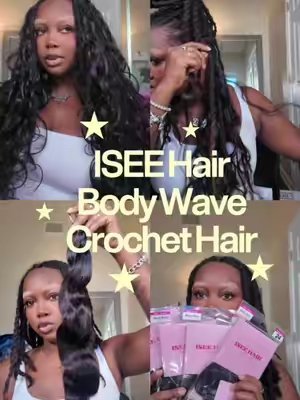 TikTok post by @stasiasfaces for ISEE Hair. Caption reads: [...] body waveeee? Yeah, I’m in loveeee 🤭....