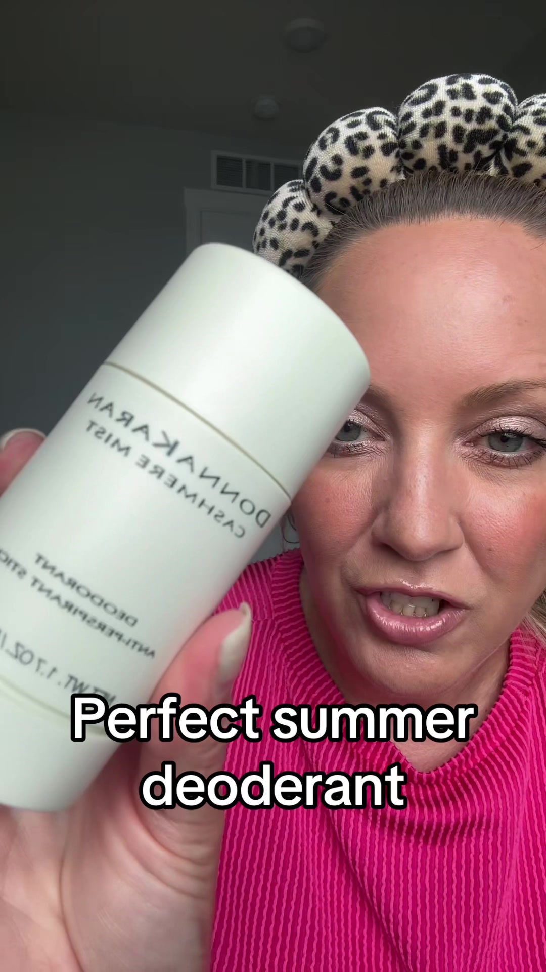 TikTok post by @mailecabral for Donna Karan Beauty. Caption reads: [...] deodorant from @Donna Karan and @Donna Karan....