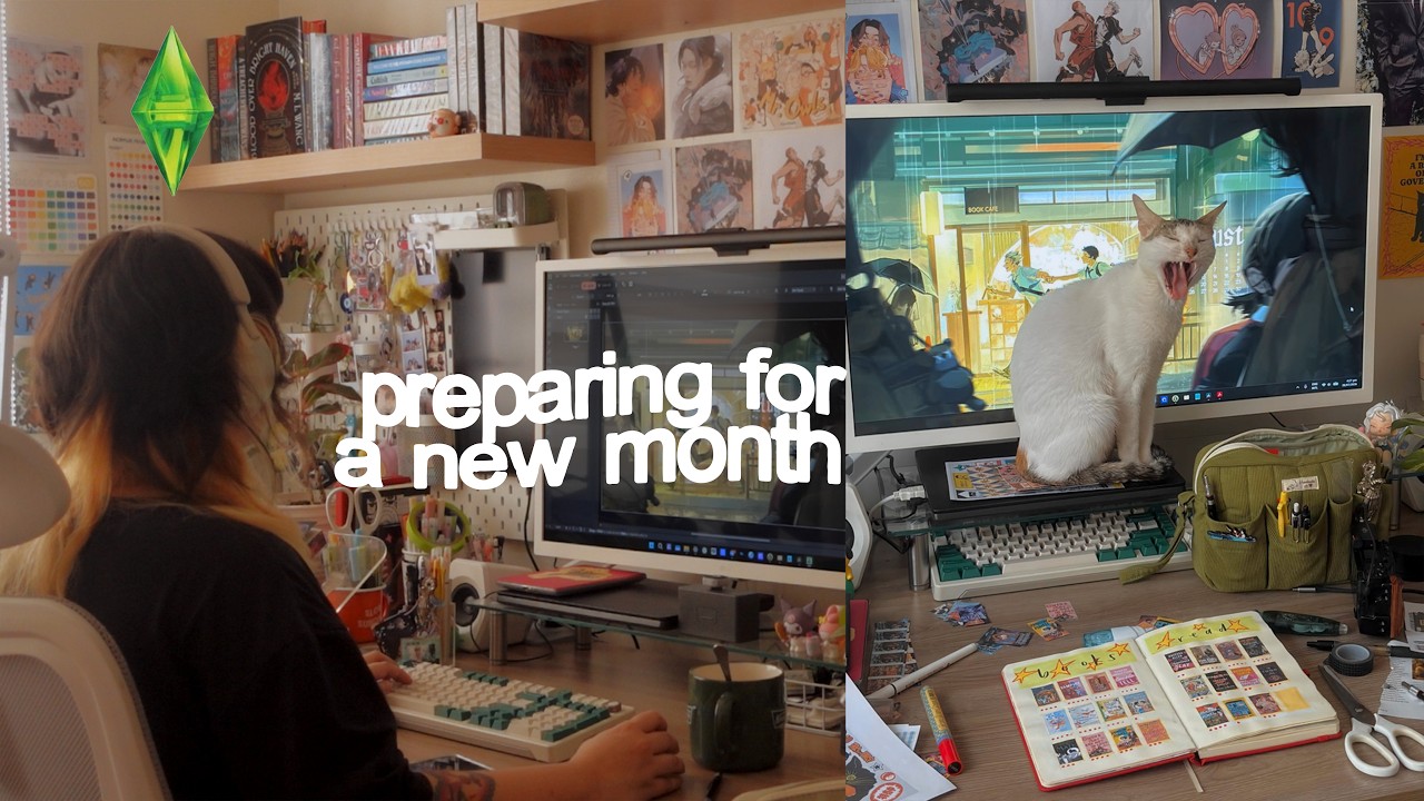 YouTube post by @peachapplebi for – Stationery Pal. Caption reads: reset vlog ✷ preparing for a new month, organizing....