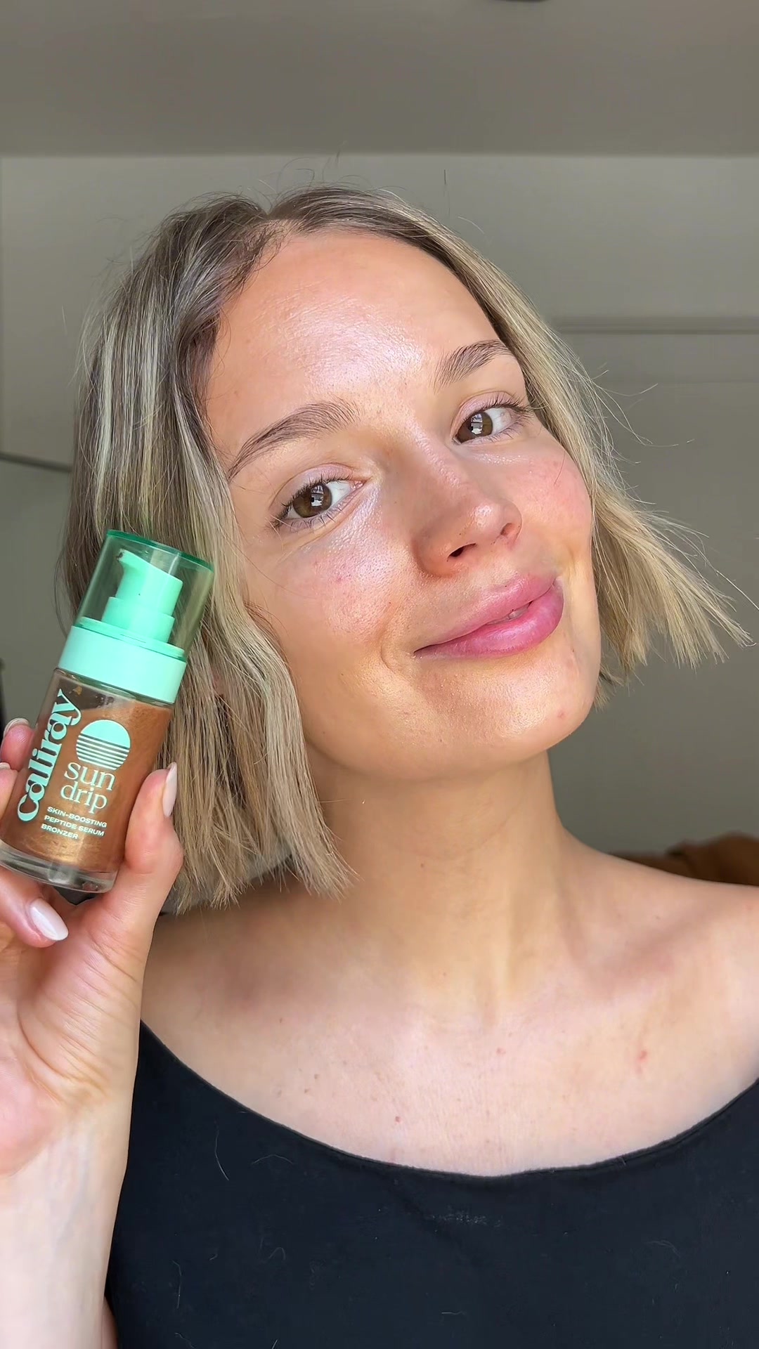 TikTok post by @oliviaraeugc for caliray. Caption reads: gifted by caliray A beach glow in a bottle ☀️I....