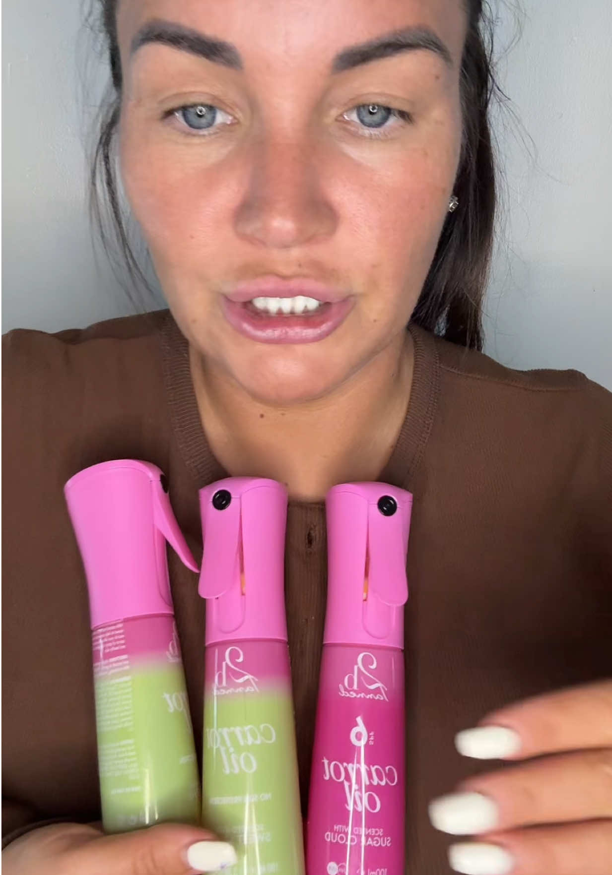 TikTok post by @nicolejaved for Hair Syrup. Caption reads: Holiday haul ☀️ @2bTanned @hairsyrup @BPerfect....