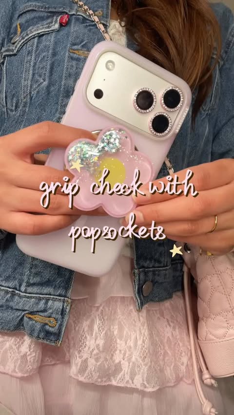 Instagram post by @xo.fatis for PopSockets. Caption reads: [...] outfit means an equally cute girly....