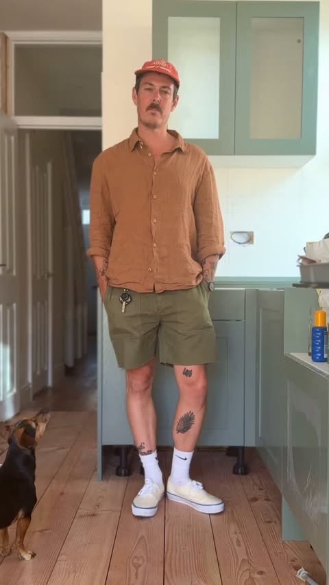 Instagram post by @wears_oli for John Lewis & Partners. Caption reads: Saturday. First fit-check in the mid-reno kitchen.....