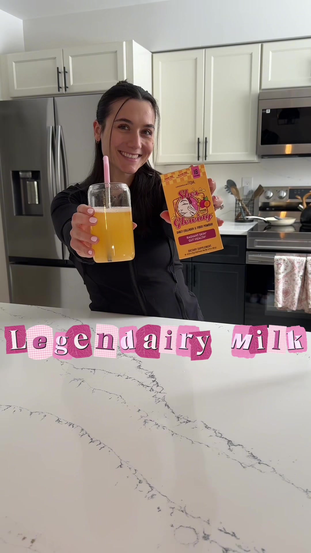 TikTok post by @kellywallerr for Legendairy Milk. Caption reads: [...] already made for & trusted by moms....