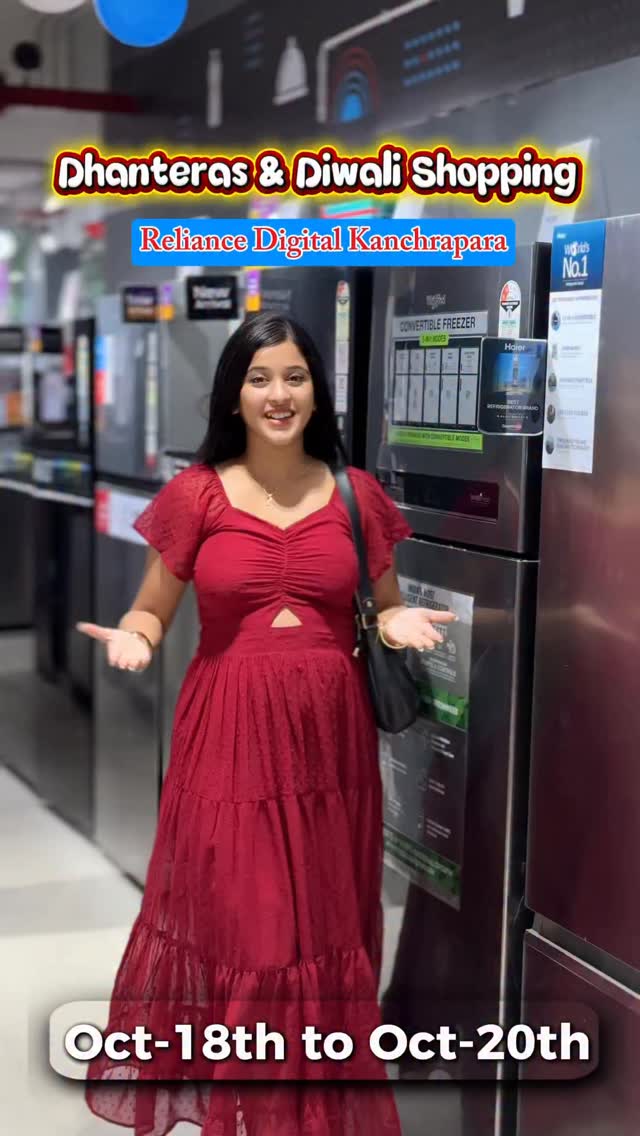 Instagram post by @p_r_a_g_y_a_08 for Reliance Digital. Caption reads: [...] Celebrate a tech-powered Diwali. 🪔 Reliance....