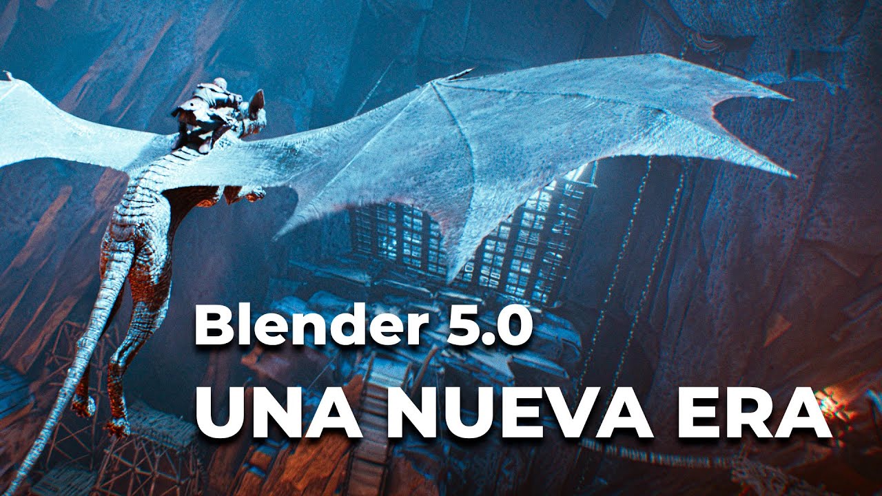 YouTube post by @esperandoelrender for Wacom. Caption reads: Blender 5.0, Much More Than an Update.