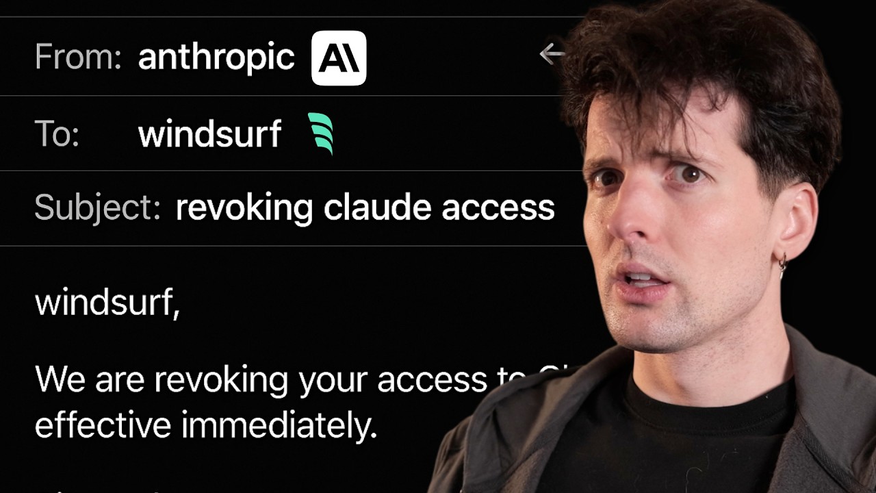 YouTube post by @t3dotgg for TechCrunch. Caption reads: Anthropic has weird vibes.