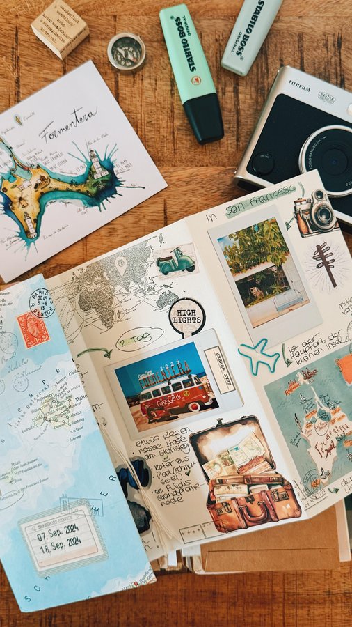 Instagram post by @thepapervoyager for STABILO. Caption reads: [...] #esterbrookseaglass #journalflipthrough....