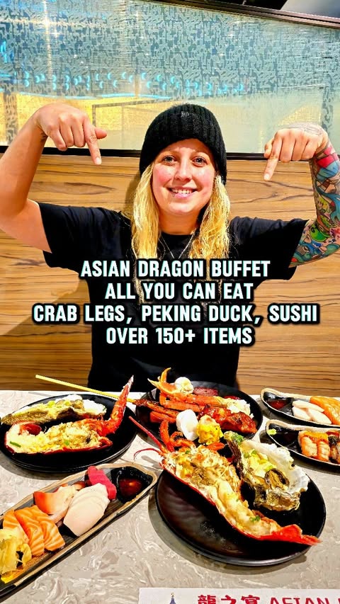Instagram post by @ontario4u.promotions for GTAeatsNmeets, Toronto. Caption reads: 🦀 Biggest AYCE with Crab Legs 📍 Asian Dragon....