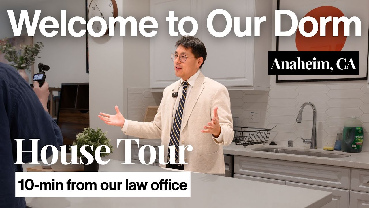 YouTube post by @TsangAssociatesPLC for Yelp. Caption reads: Anaheim DORM TOUR (10min from our office) | Tsang....