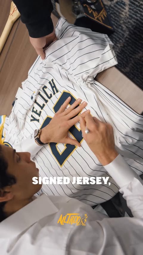 Instagram post by @christianyelich for Alltroo. Caption reads: [...] charities in Milwaukee. Enter now at....