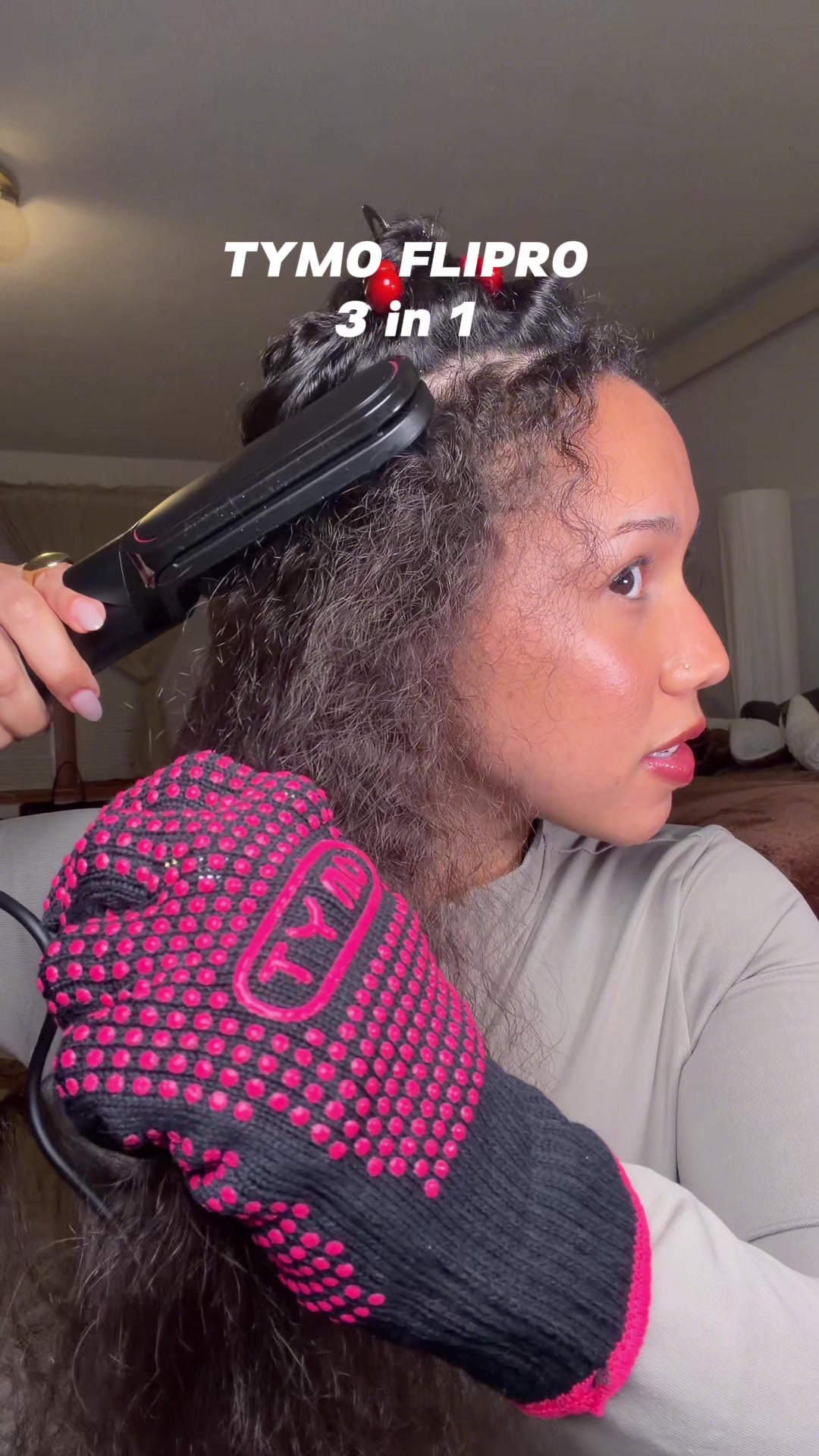 TikTok post by @sierrarose.co for TYMO Beauty. Caption reads: [...] head done and sleek in 20 mins 😌  @TYMO....