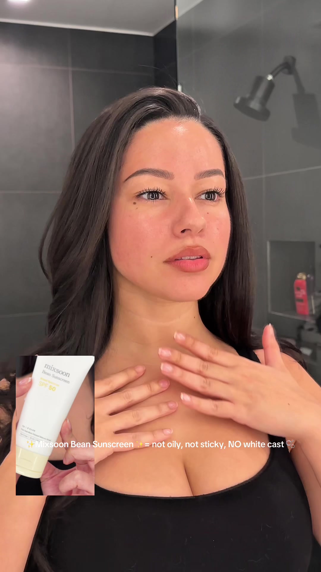 TikTok post by @thefarahway_ for mixsoon. Caption reads: Not skipping my @mixsoon Bean Sunscreen this year....