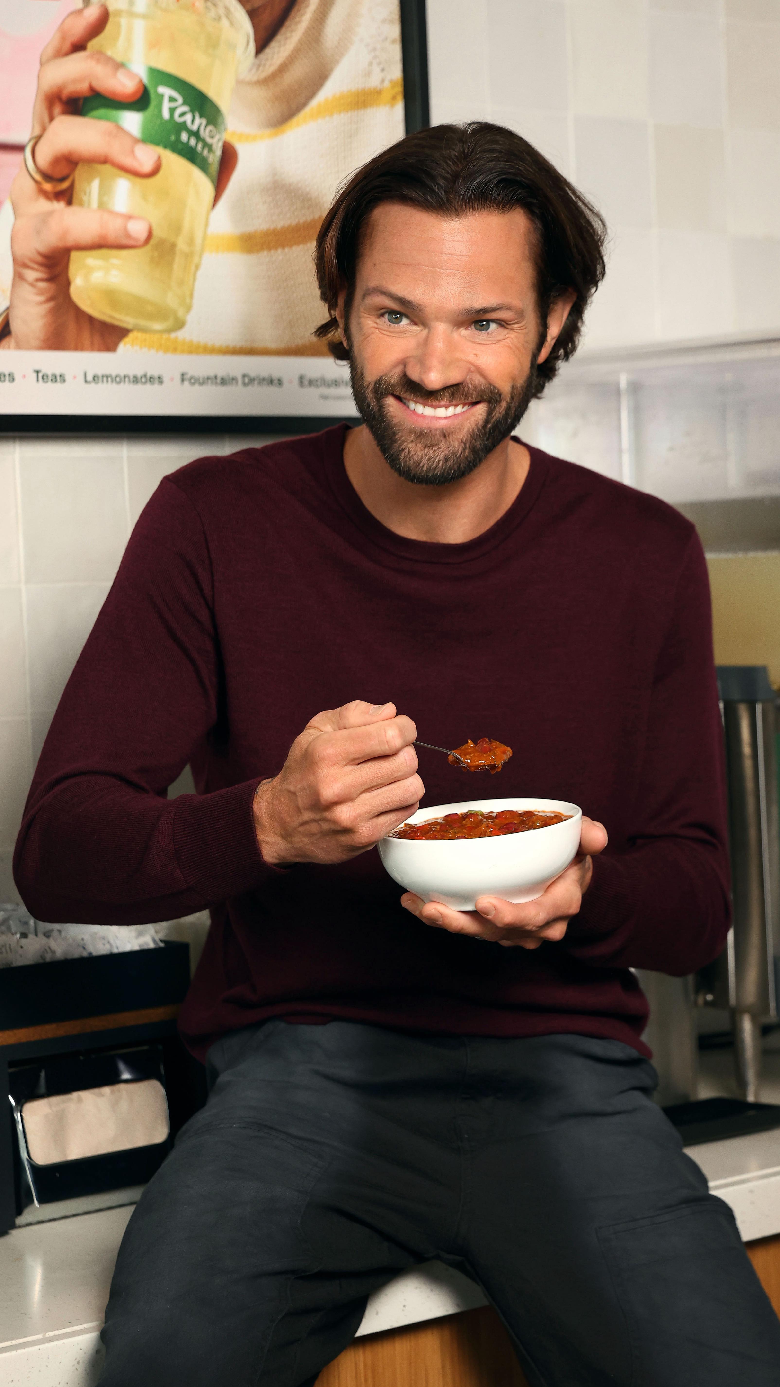 Instagram post by @jaredpadalecki for Panera Bread. Caption reads: fall always brings out a lot of strong feelings....