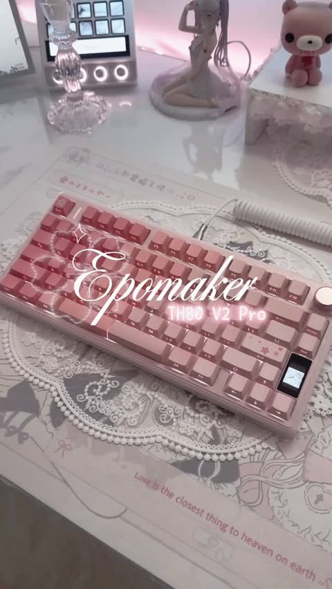 Instagram post by @fleuriisx for Epomaker. Caption reads: ೃ༄ Epomaker TH80 V2 Pro˚◞♡ ⃗ . . Thank you [...].