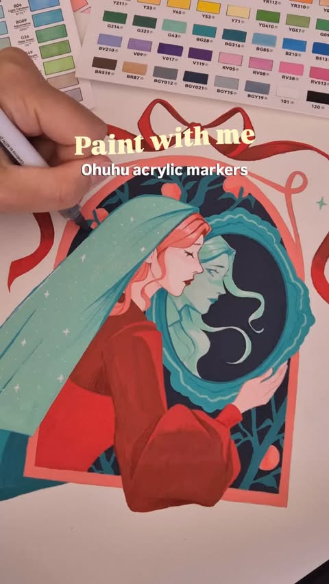 Instagram post by @deterrahayden for Ohuhu Art Supplies. Caption reads: 🎨 I got the chance to try out the acrylic markers....