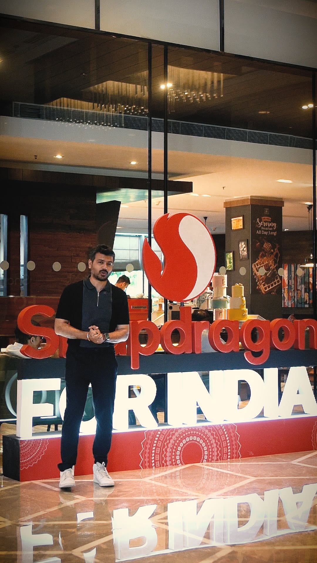 Instagram post by @nikhilchawla for Qualcomm. Caption reads: I was there at the Qualcomm Snapdragon for India....