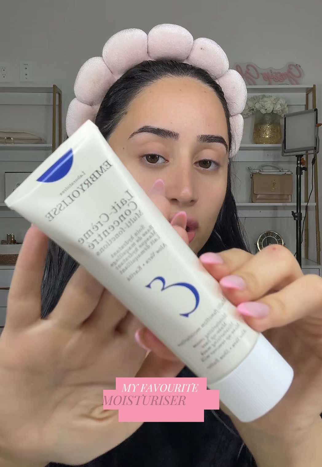 TikTok post by @orly_kaykov for Embryolisse USA. Caption reads: My go to products to use when I know I’m going to....