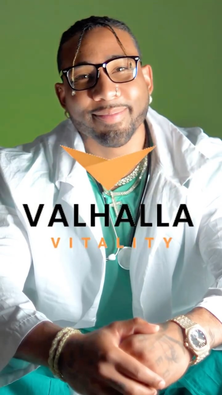 Instagram post by @erenlegend for Valhalla Vitality. Caption reads: ✨ Trust the Professionals at @Valhalla.Vitality....