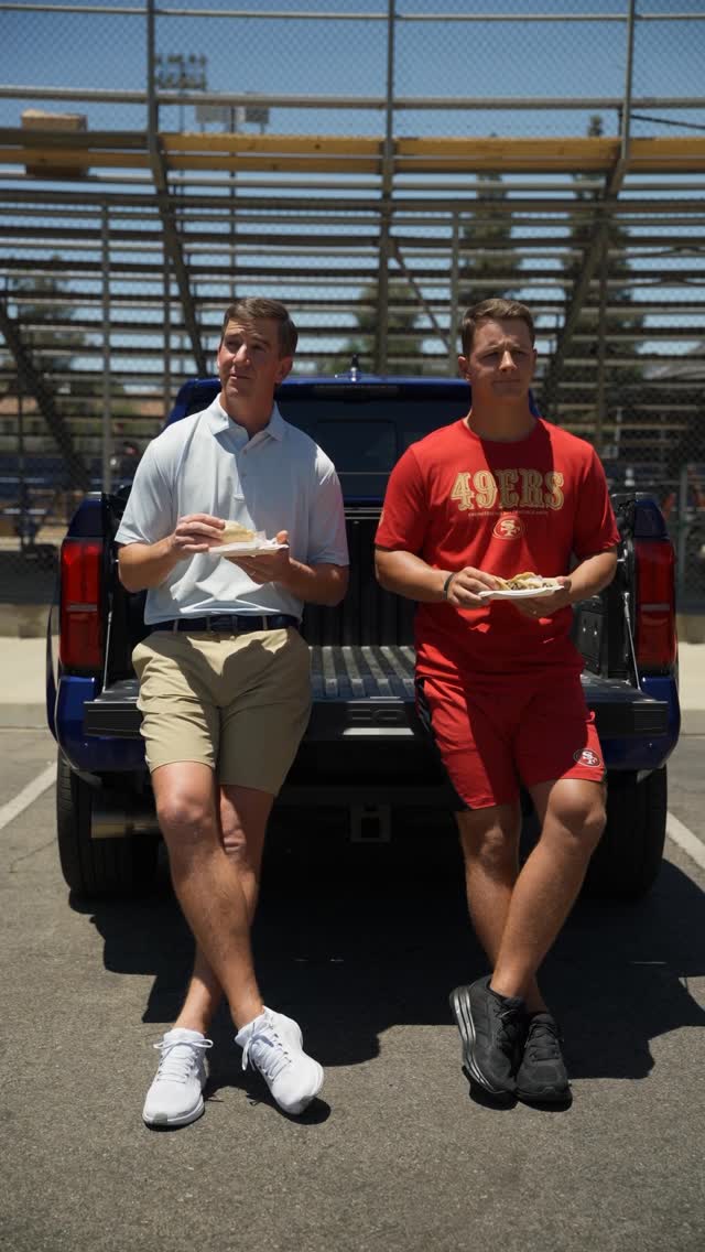 Instagram post by @brock.purdy13 for Toyota USA. Caption reads: When every bite needs a game plan. 👀🌮....