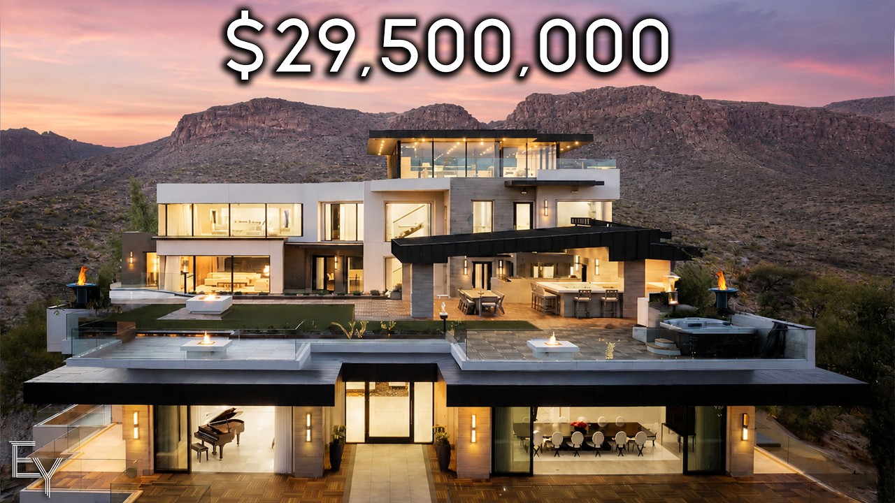 YouTube post by @EnesYilmazer for Motion Array. Caption reads: Inside Las Vegas' Most Expensive Home For Sale.