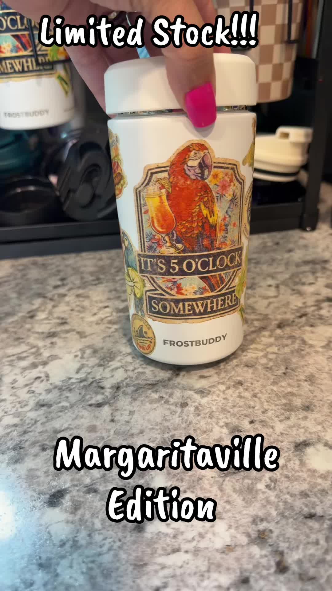 TikTok post by @kathleengraceugc for FrostBuddy. Caption reads: [...] #margaritaville #frostbuddy....