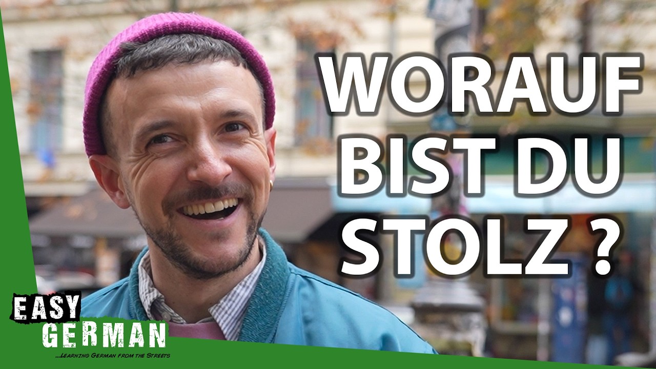 YouTube post by @EasyGerman for Lingoda. Caption reads: What are Germans Proud of? | Easy German 634.