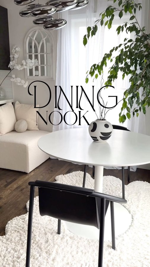 Instagram post by @ournortherndays for Umbra. Caption reads: It’s giving bistro 🖤 Ringo chairs from....